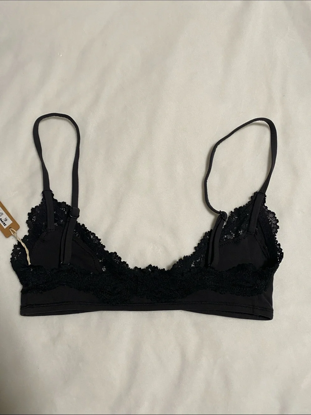Skims Fits Everybody Lace Scoop Bralette in Onyx NWT